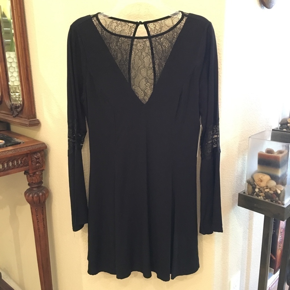 NWT~TOBI Black Long Sleeve Lace Dress Size Small